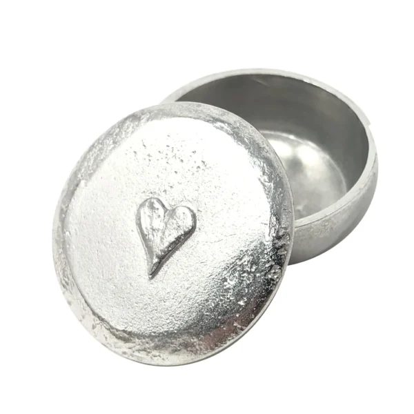 Pewter trinket box with heart