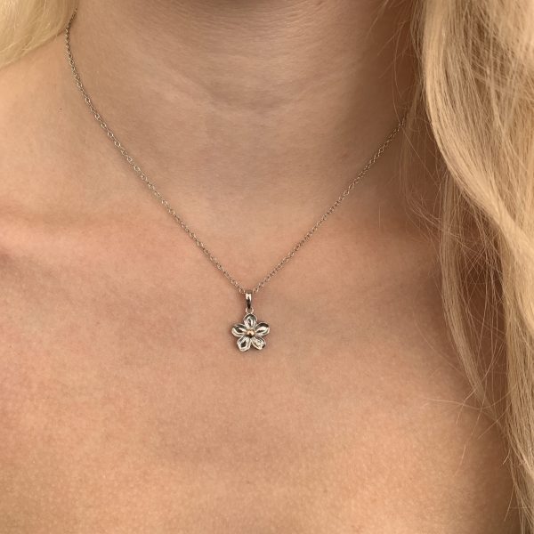 Diamond Forget Me Not Necklace The Silver Shop Of Bath 0652