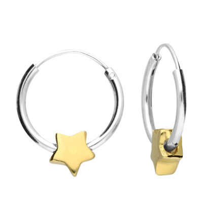 Two Tone Star Hoops The Silver Shop Of Bath