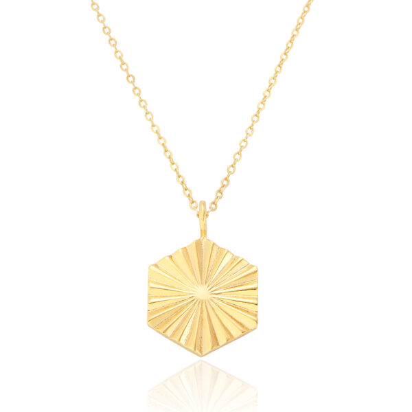 Gold Hexagon Necklace