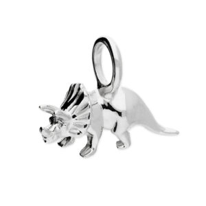 Silver Triceratops Charm