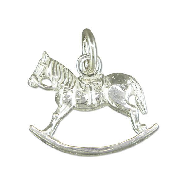 Silver Rocking Horse charm
