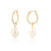 Large Pearl hoop earrings