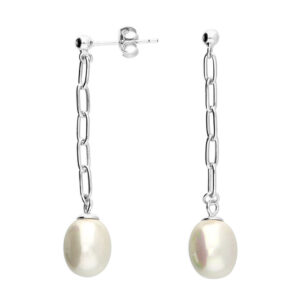 Silver Pearl drop earrings