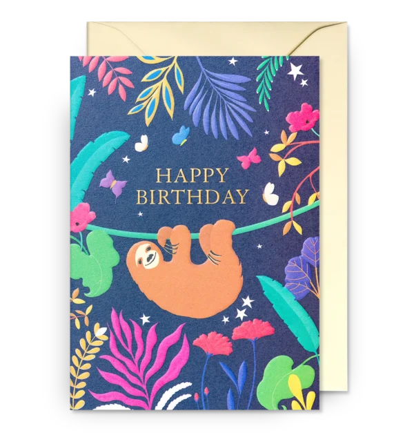 Sloth Happy Birthday Card