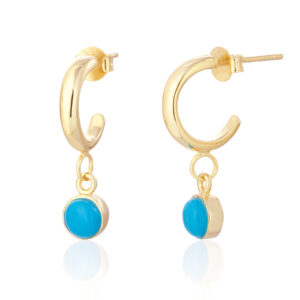 Turquoise Gold Hoop earrings