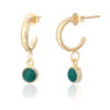 Malachite gold hoop earrings