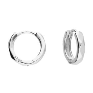 Faceted Sterling Silver hoops