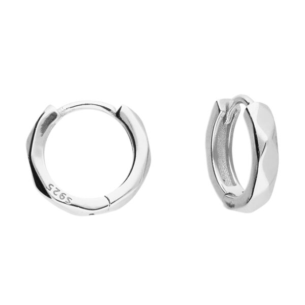 Faceted Sterling Silver hoops