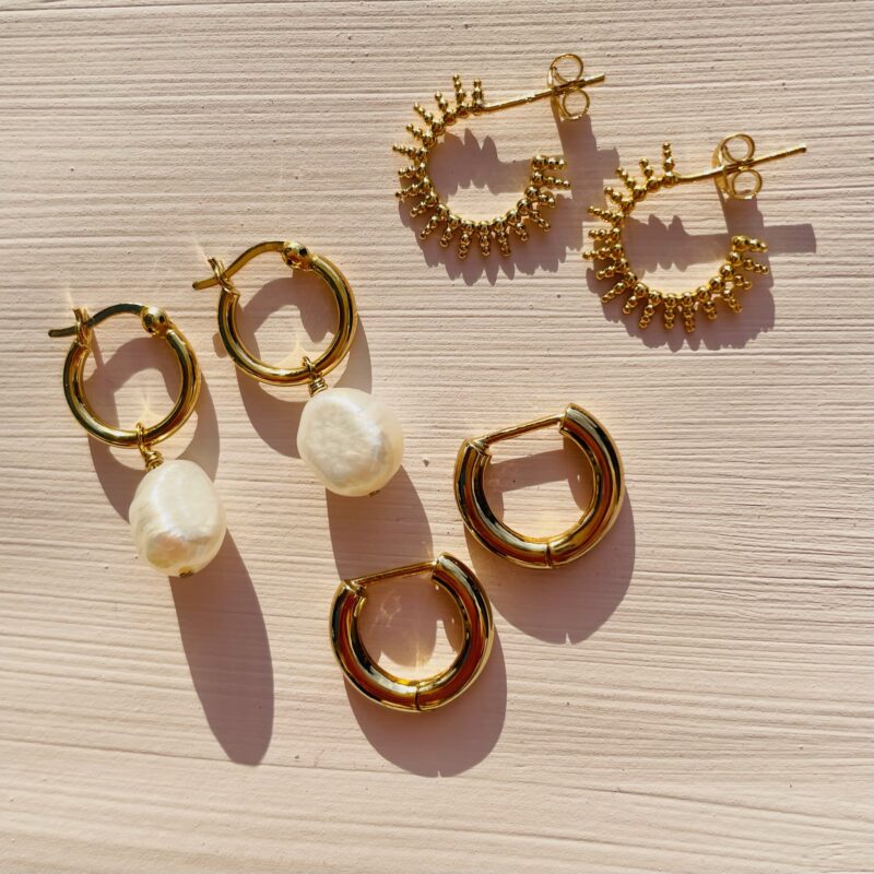 Silver and Gold Hoop earrings