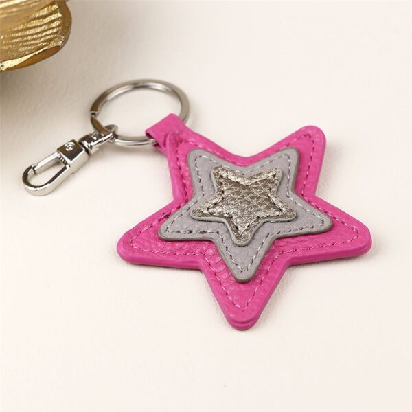 Pink star keyring