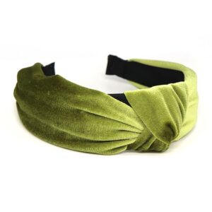 Green Twist Velvet Headband