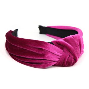 Pink velvet headband