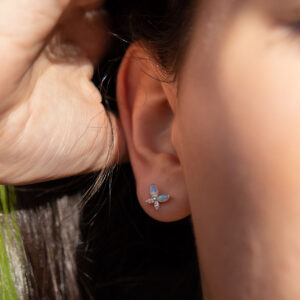 Blue Opal Butterfly earrings