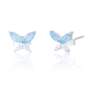 Blue Opal Butterfly stud earrings