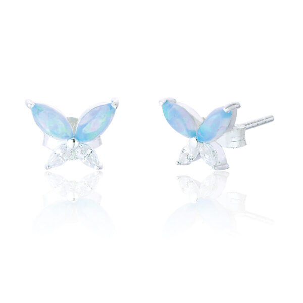 Blue Opal Butterfly stud earrings