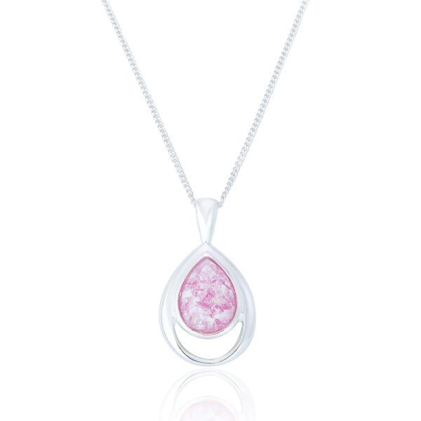 Pink Opal Teardrop Necklace