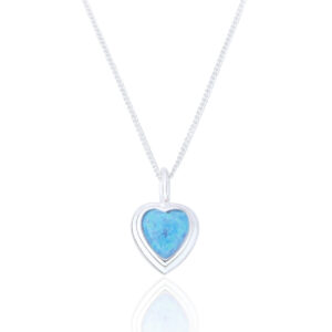 Blue Opal Heart shaped pendant