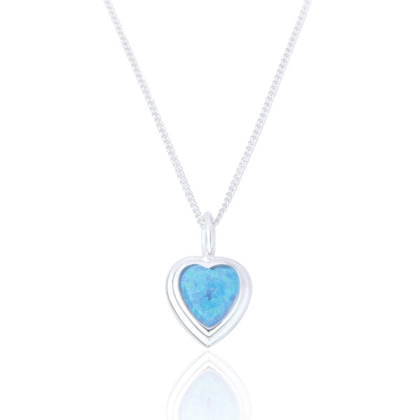 Blue Opal Heart shaped pendant