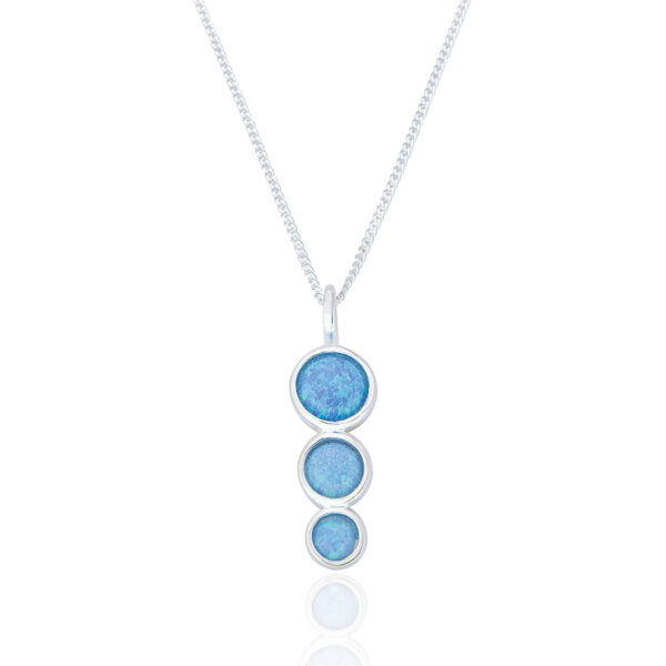 Blue Opal Trio Necklace