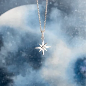 Sparkling CZ North Star Necklace