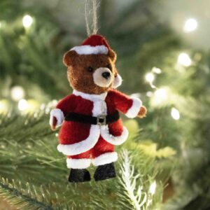 Christmas Bear in a Matchbox hanging decoration