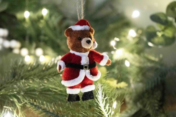 Christmas Bear in a Matchbox hanging decoration