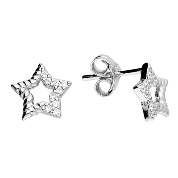 Sparkling Star stud earrings with Cubic Zirconia