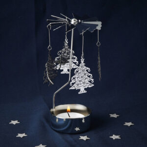 Silver Christmas Tree Tealight Spinner